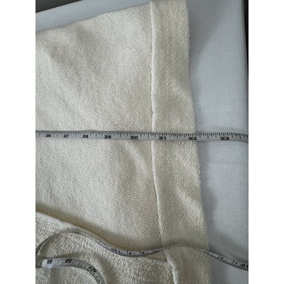 BDG Ivory Hooded Cardigan S Open Front Soft Cozy Minimalist Coastal Layer - Picture 10 of 10